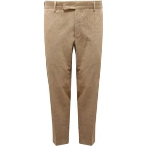 Pt01, Heren, Broeken, Beige, Maat: XL Velours,