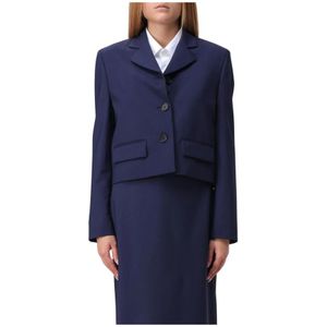 Msgm, Dames, Jassen, Blauw, Maat: L Leer,