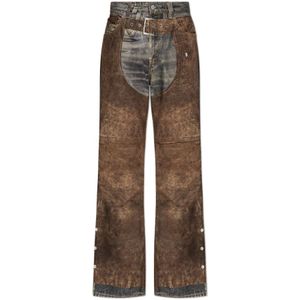 Acne Studios, Heren, Jeans, Bruin, Maat: S Katoen,