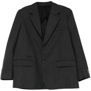 Willy Chavarria, Heren, Jassen, Grijs, Maat: S Leer,