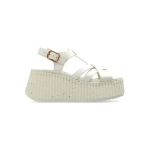 Chloé Plateau sandalen Nama , Beige , Dames , Maat: 38 EU