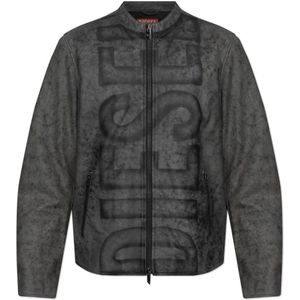 Diesel, Heren, Jassen, Grijs, Maat: S Leer,