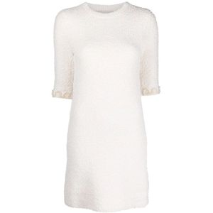 Lanvin, Dames, Jurken, Wit, Maat: L Tweed,