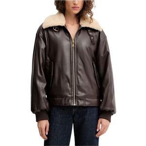 Twinset, Dames, Jassen, Bruin, Maat: XS Leer,