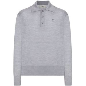 Ami Paris, Heren, Tops, Grijs, Maat: S Wol,