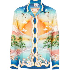 Casablanca, Heren, Overhemden, Veelkleurig, Maat: S Zijde,