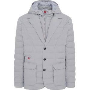 Kiton, Heren, Jassen, Grijs, Maat: L Zijde,