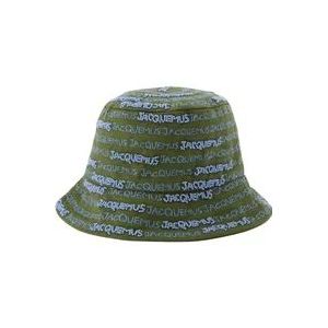 Jacquemus Geborduurde Bucket Hat - Khaki Katoen , Green , unisex , Maat: 60 CM