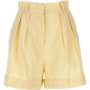 Andamane, Dames, Korte broeken, Geel, Maat: 2XS Linnen,