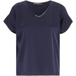 vera mont, Dames, Blouses & Shirts, Blauw, Maat: 4XL Satijn,