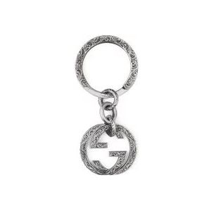 Gucci Sleutelhanger met Interlocking G Motief , Gray , Dames , Maat: ONE Size