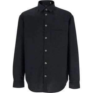 Plain, Heren, Overhemden, Zwart, Maat: XL Wol,