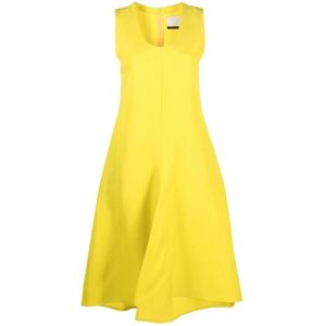 Calcaterra, Dames, Jurken, Geel, Maat: 2XS Zijde,