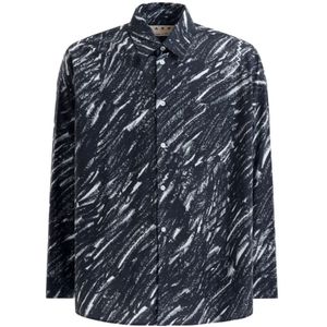 Marni, Heren, Overhemden, Grijs, Maat: L Katoen,