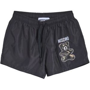 Moschino, Heren, Badkleding, Zwart, Maat: 2XL Poliester,