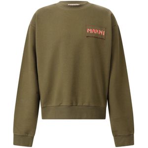 Marni, Heren, Sweatshirts & Hoodies, Groen, Maat: M Katoen,