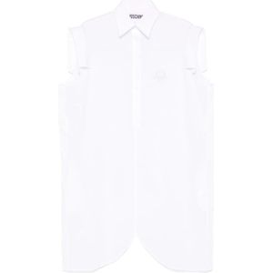 Moschino, Dames, Blouses & Shirts, Wit, Maat: S Zijde,