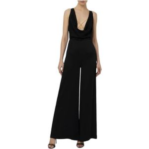 Elisabetta Franchi, Dames, Jumpsuits & Playsuits, Zwart, Maat: S Leer,
