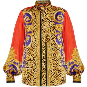 Versace, Dames, Blouses & Shirts, Veelkleurig, Maat: XS Zijde,