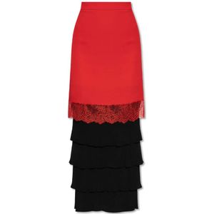Moschino, Dames, Rokken, Rood, Maat: 2XS Viscose,