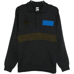 Gr10K, Heren, Truien, Grijs, Maat: M Wol,