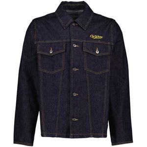 Off White, Heren, Jassen, Blauw, Maat: S Denim,