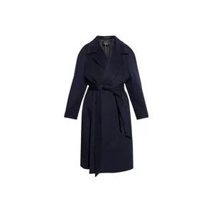 Balenciaga Navy Cashmere Coat , Blue , Heren , Maat: XS