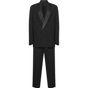 Giorgio Armani, Heren, Pakken, Zwart, Maat: S Wol,