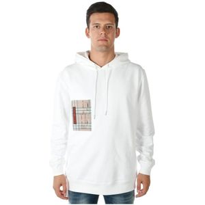 Burberry, Heren, Sweatshirts & Hoodies, Wit, Maat: 2XL Katoen,