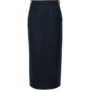 Thom Browne, Dames, Rokken, Blauw, Maat: 2XS Wol,