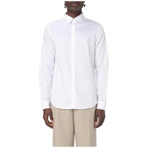Armani Exchange, Heren, Overhemden, Wit, Maat: XL Katoen,