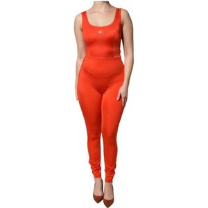 Dolce & Gabbana, Dames, Jumpsuits & Playsuits, Oranje, Maat: 2XS Nylon,