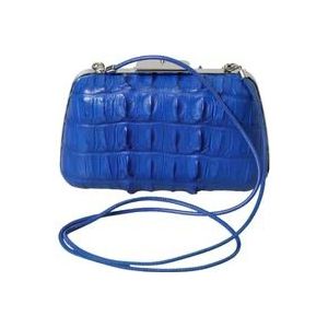 Balenciaga Elektrisch Blauwe Krokodillenleren Clutch , Blue , Dames , Maat: ONE Size