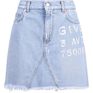 Givenchy, Dames, Rokken, Blauw, Maat: 3XS Denim,