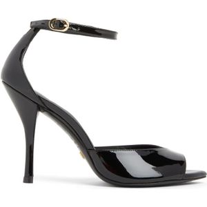 Stuart Weitzman - Nudist Point 100 - Sandalen - Beige - Patent Stof - Verstelbaar Enkelbandje