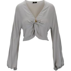 Elisabetta Franchi, Dames, Blouses & Shirts, Wit, Maat: XL Viscose,