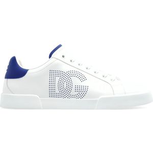 Dolce & Gabbana - Schoenen - Wit - Leer - Logoed Leren Veterschoenen