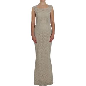 Dolce & Gabbana, Dames, Jurken, Beige, Maat: XS Katoen,