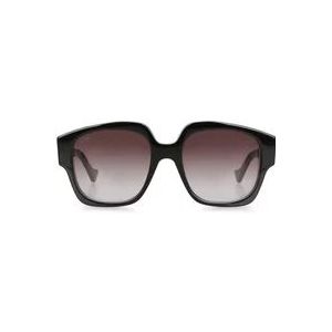 Gucci Bruine zonnebril met Interlocking G-logo , Black , Dames , Maat: ONE Size