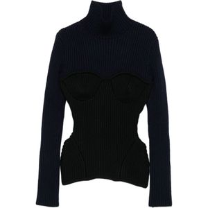 Jean Paul Gaultier, Dames, Truien, Zwart, Maat: S Wol,