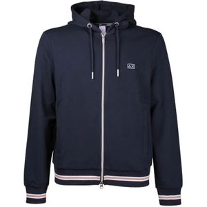 Sun68, Heren, Sweatshirts & Hoodies, Blauw, Maat: S Katoen,