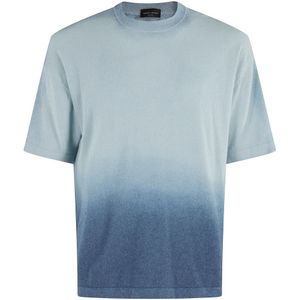 Roberto Collina, Heren, Truien, Blauw, Maat: S Katoen,