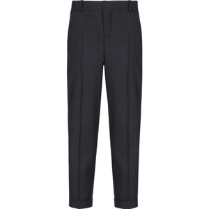 Balmain Monogram wollen broek , Black , Heren , Maat: L