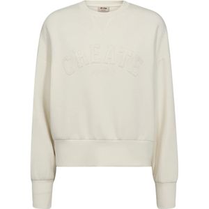 MOS Mosh - Mmcelli O-Ls Sweatshirt - Ecru - Dames - Viscose
