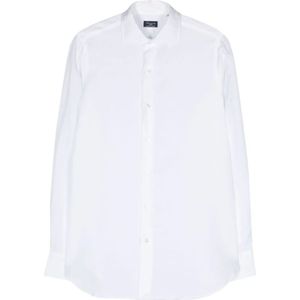 Finamore, Heren, Overhemden, Wit, Maat: 4XL Katoen,