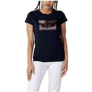 Armani Exchange - 8NYTDLYJ73Z8534 - T-shirt - Marineblauw - Korte Mouwen - Casual - Katoen