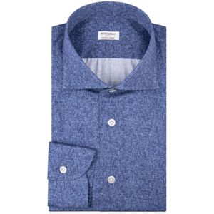 Borriello Napoli, Heren, Overhemden, Blauw, Maat: 4XL Katoen,