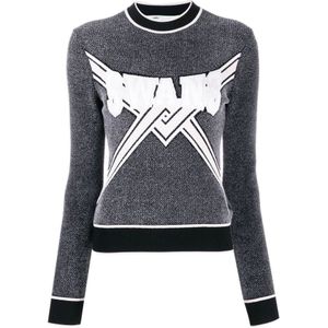 Off White, Dames, Truien, Grijs, Maat: XS Viscose,