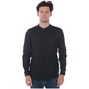 Daniele Alessandrini, Heren, Overhemden, Zwart, Maat: XL Linnen,