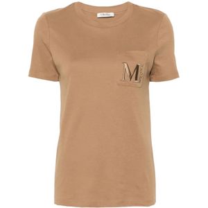 Max Mara, Dames, Tops, Bruin, Maat: 3XS Katoen,